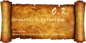 Oroszlán Krisztina névjegykártya